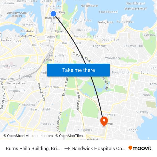 Burns Philp Building, Bridge St to Randwick Hospitals Campus map