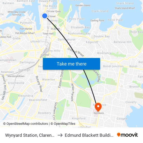 Wynyard Station, Clarence St, Stand R to Edmund Blackett Building West Wing map