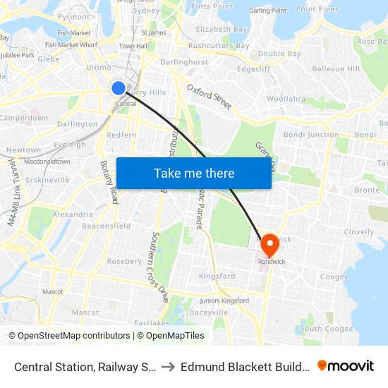 Central Station, Railway Square, Stand M to Edmund Blackett Building West Wing map