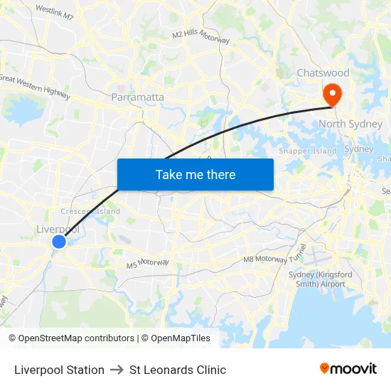Liverpool Station to St Leonards Clinic map