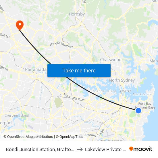 Bondi Junction Station, Grafton St, Stand R to Lakeview Private Hospital map