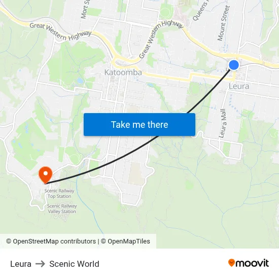 Leura to Scenic World map