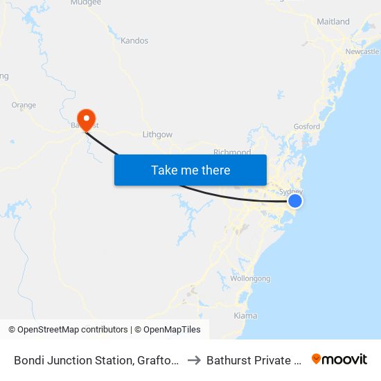 Bondi Junction Station, Grafton St, Stand R to Bathurst Private Hospital map