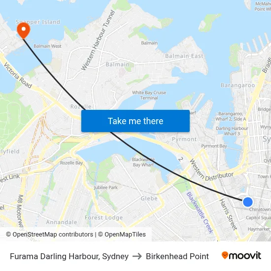 Furama Darling Harbour, Sydney to Birkenhead Point map