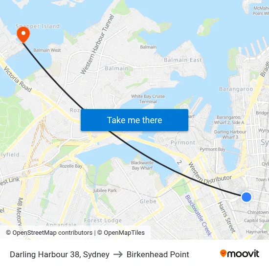 Darling Harbour 38, Sydney to Birkenhead Point map