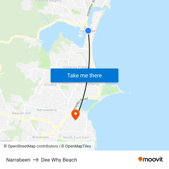 Narrabeen to Dee Why Beach map