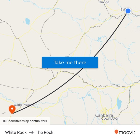 White Rock to The Rock map