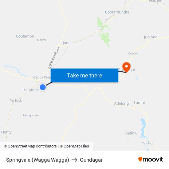 Springvale (Wagga Wagga) to Gundagai map