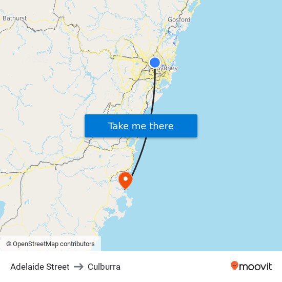 Adelaide Street to Culburra map
