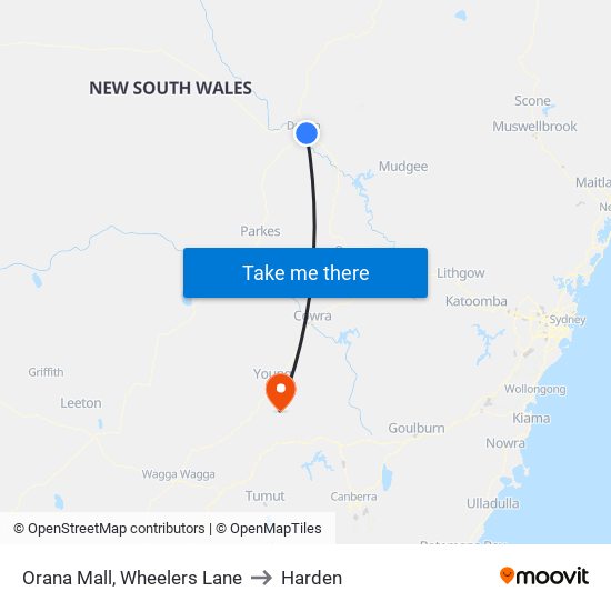 Orana Mall, Wheelers Lane to Harden map