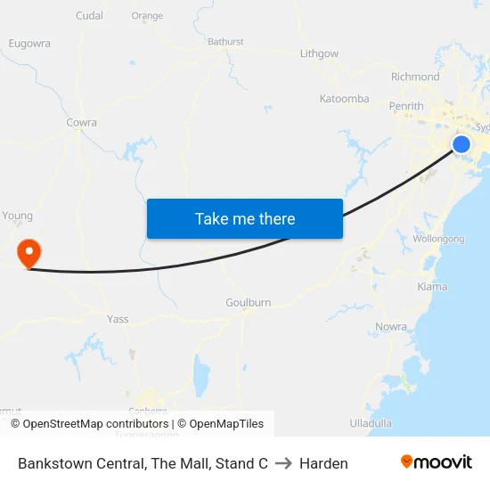 Bankstown Central, The Mall, Stand C to Harden map