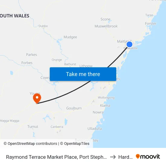 Raymond Terrace Market Place, Port Stephens St to Harden map
