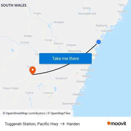Tuggerah Station, Pacific Hwy to Harden map