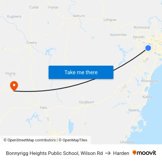 Bonnyrigg Heights Public School, Wilson Rd to Harden map