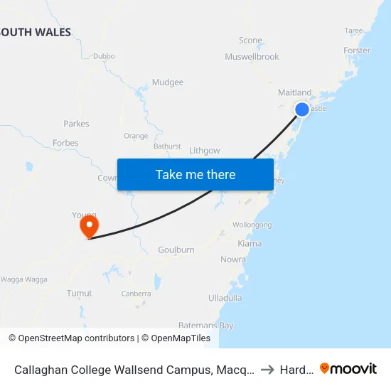 Callaghan College Wallsend Campus, Macquarie St to Harden map
