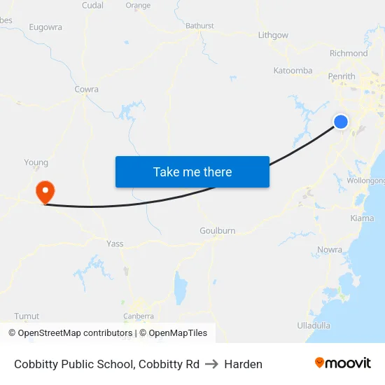 Cobbitty Public School, Cobbitty Rd to Harden map