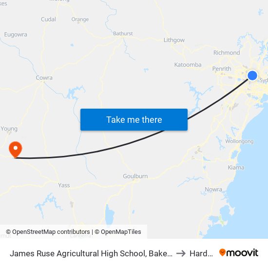 James Ruse Agricultural High School, Baker St to Harden map