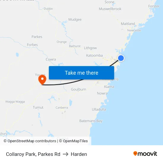 Collaroy Park, Parkes Rd to Harden map