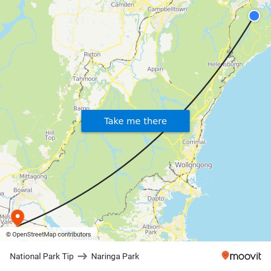 National Park Tip to Naringa Park map