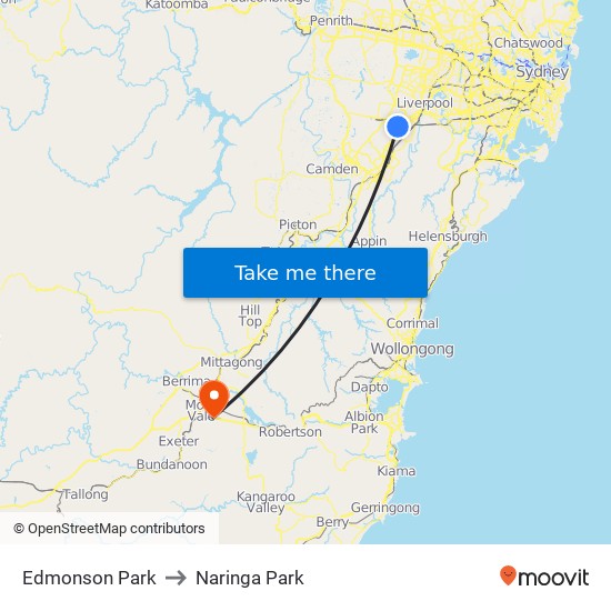 Edmonson Park to Naringa Park map