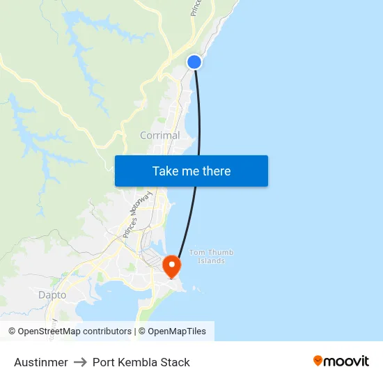Austinmer to Port Kembla Stack map