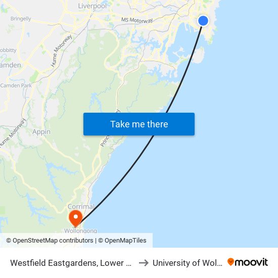 Westfield Eastgardens, Lower Level, Stand C to University of Wollongong map