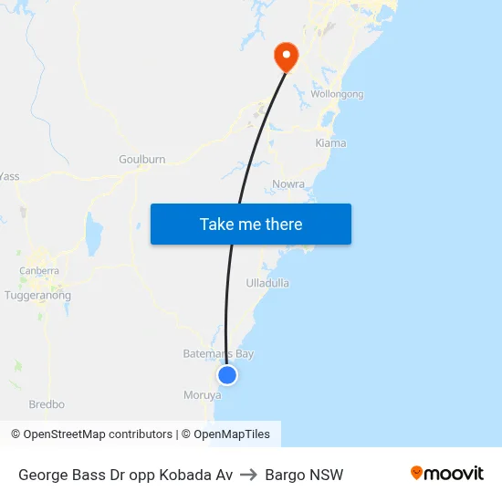 George Bass Dr opp Kobada Av to Bargo NSW map