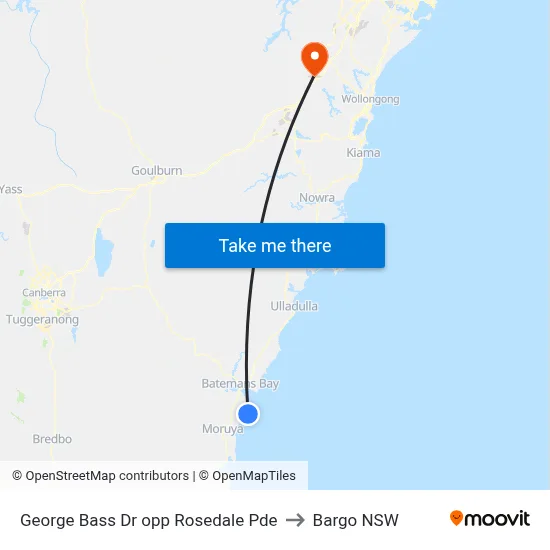 George Bass Dr opp Rosedale Pde to Bargo NSW map