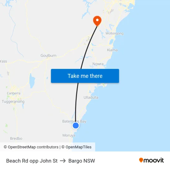 Beach Rd opp John St to Bargo NSW map