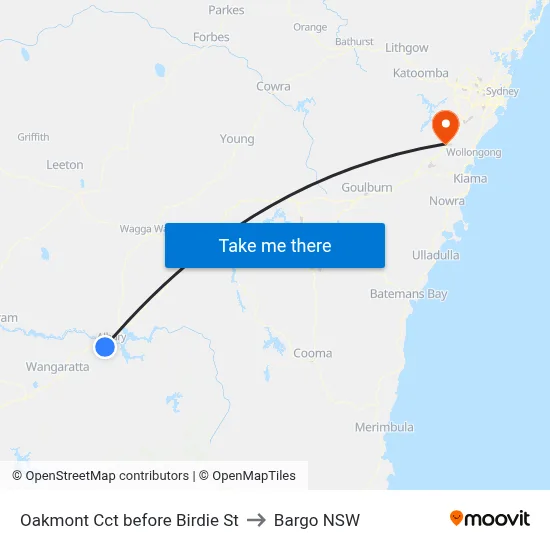 Oakmont Cct before Birdie St to Bargo NSW map