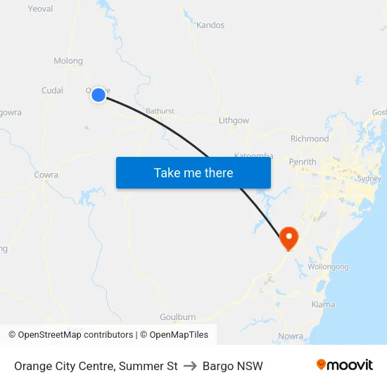 Orange City Centre, Summer St to Bargo NSW map