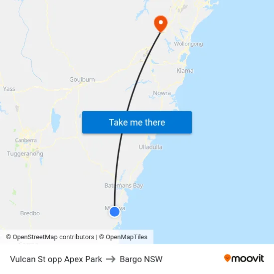 Vulcan St opp Apex Park to Bargo NSW map