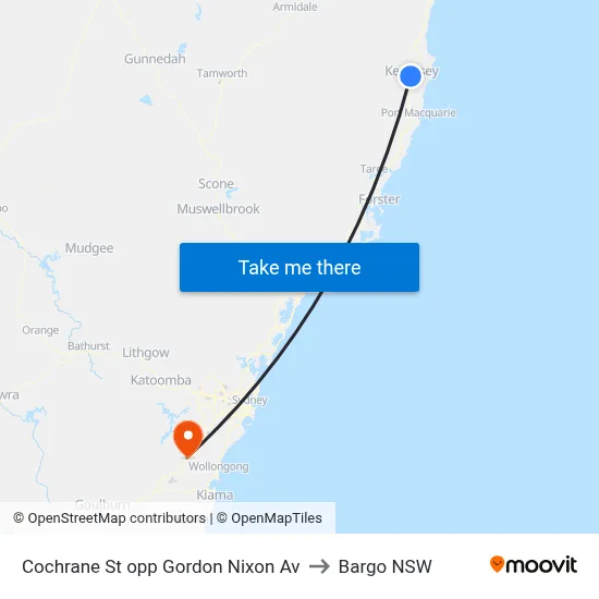 Cochrane St opp Gordon Nixon Av to Bargo NSW map
