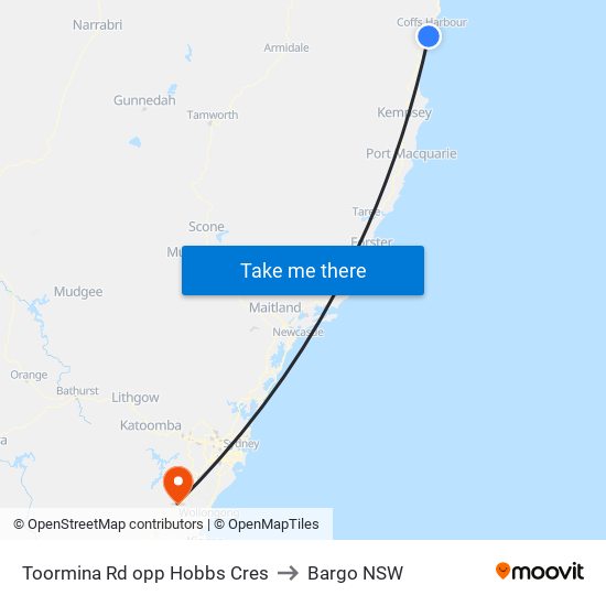 Toormina Rd opp Hobbs Cres to Bargo NSW map