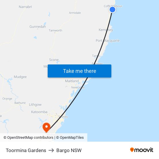 Toormina Gardens to Bargo NSW map