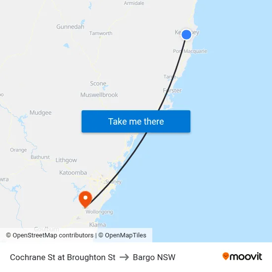 Cochrane St at Broughton St to Bargo NSW map