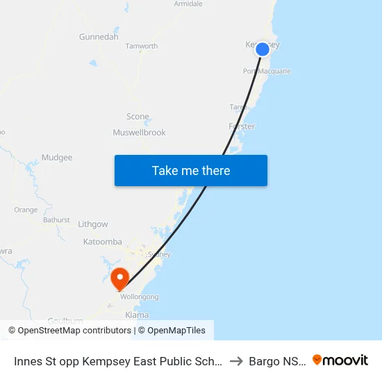 Innes St opp Kempsey East Public School to Bargo NSW map
