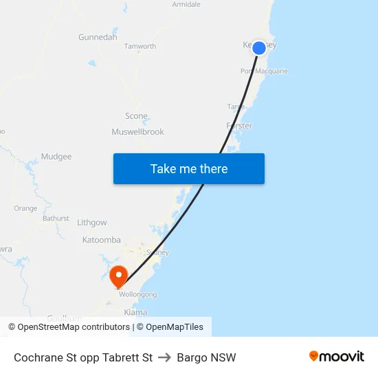 Cochrane St opp Tabrett St to Bargo NSW map