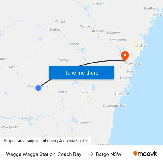 Wagga Wagga Station, Coach Bay 1 to Bargo NSW map
