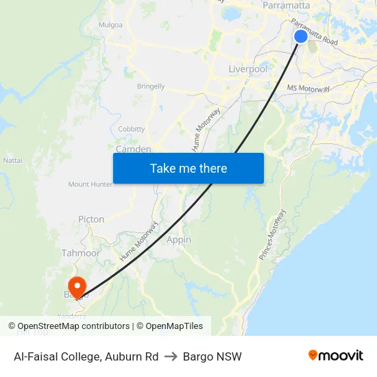 Al-Faisal College, Auburn Rd to Bargo NSW map