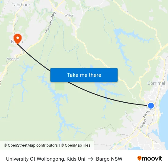 University Of Wollongong, Kids Uni to Bargo NSW map