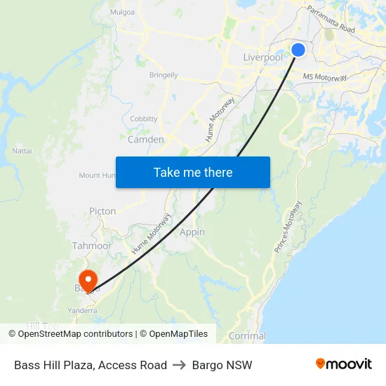 Bass Hill Plaza, Access Road to Bargo NSW map