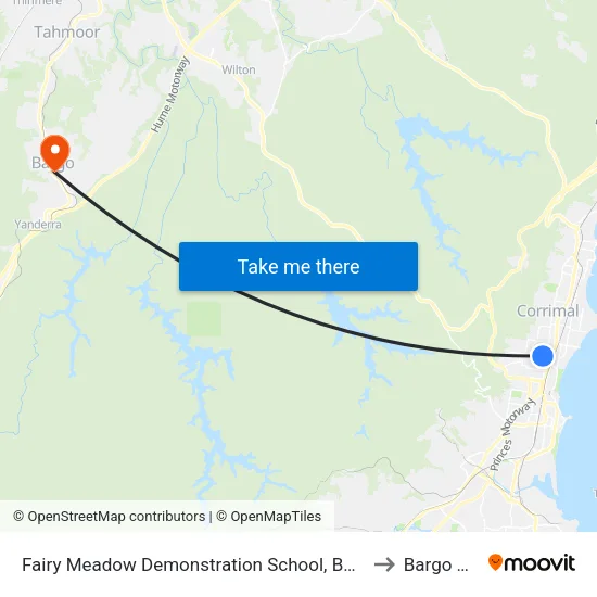 Fairy Meadow Demonstration School, Balgownie Rd to Bargo NSW map