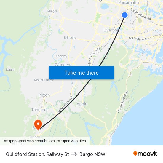 Guildford Station, Railway St to Bargo NSW map