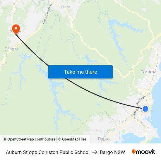 Auburn St opp Coniston Public School to Bargo NSW map