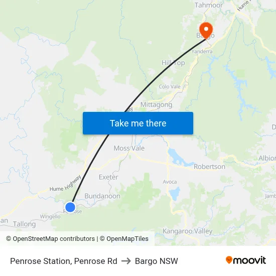 Penrose Station, Penrose Rd to Bargo NSW map