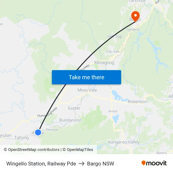 Wingello Station, Railway Pde to Bargo NSW map