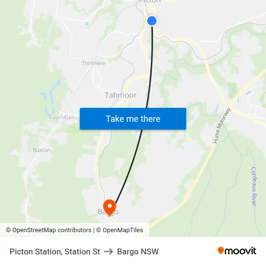 Picton Station, Station St to Bargo NSW map