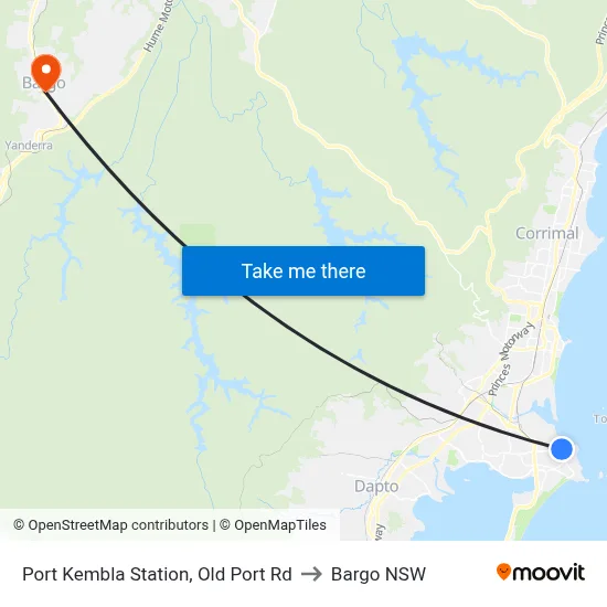 Port Kembla Station, Old Port Rd to Bargo NSW map