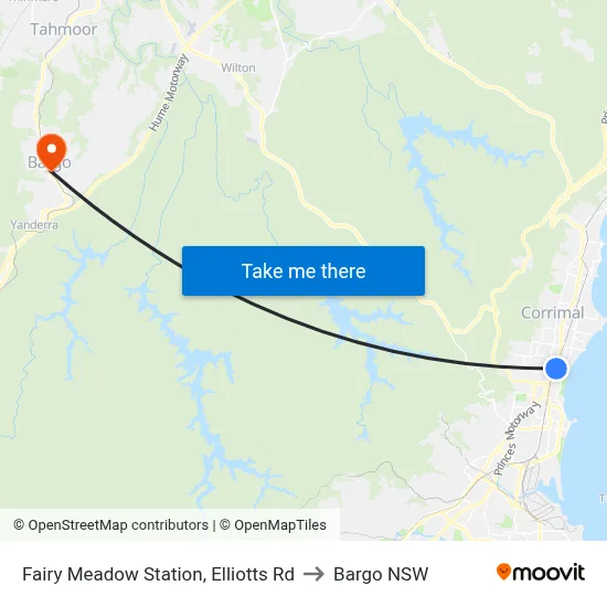 Fairy Meadow Station, Elliotts Rd to Bargo NSW map